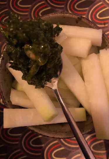 Chou rave et pesto ail des ours