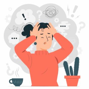 illustation-femme-qui-stresse. Migraine solutions naturelles