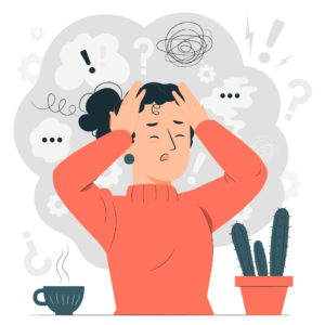 Illustration femme stressée, conséquences du stress sur l'organisme