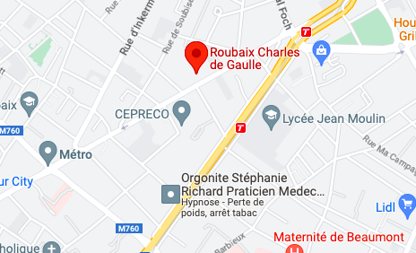 Plan Roubaix pour prendre contact avec Laurence Guillon