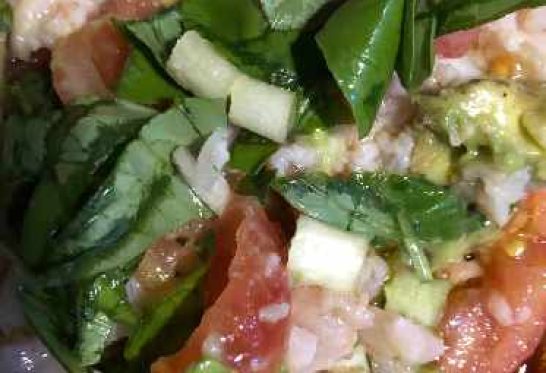Salade mélangée et ceviché
