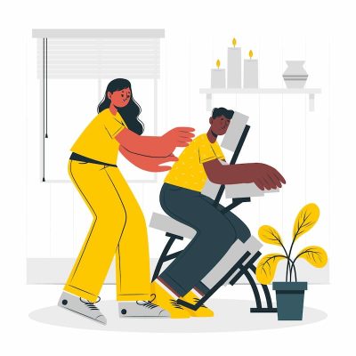 illustration de massage assis, spasmophilie et naturopathie